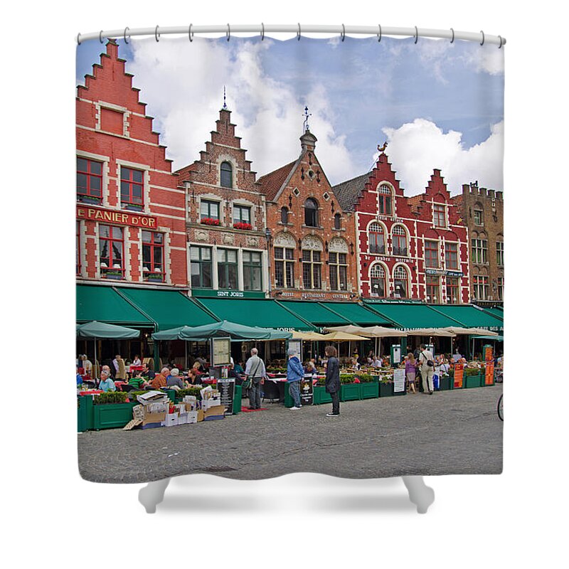 Europe Shower Curtain featuring the photograph Markt Square by David Freuthal