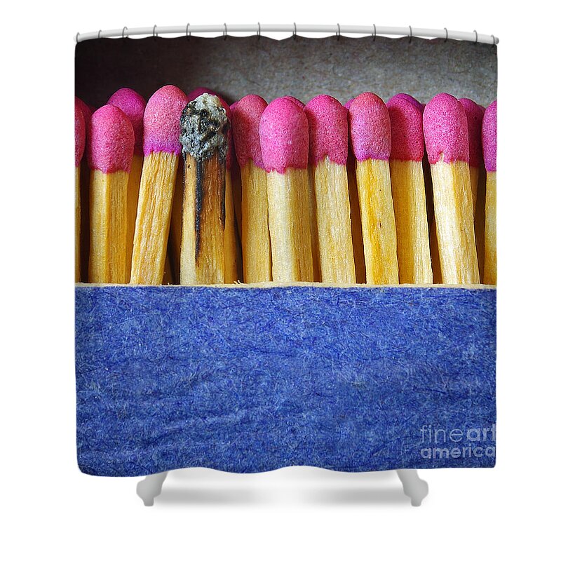 Blue Shower Curtain featuring the photograph Matchbox by Carlos Caetano