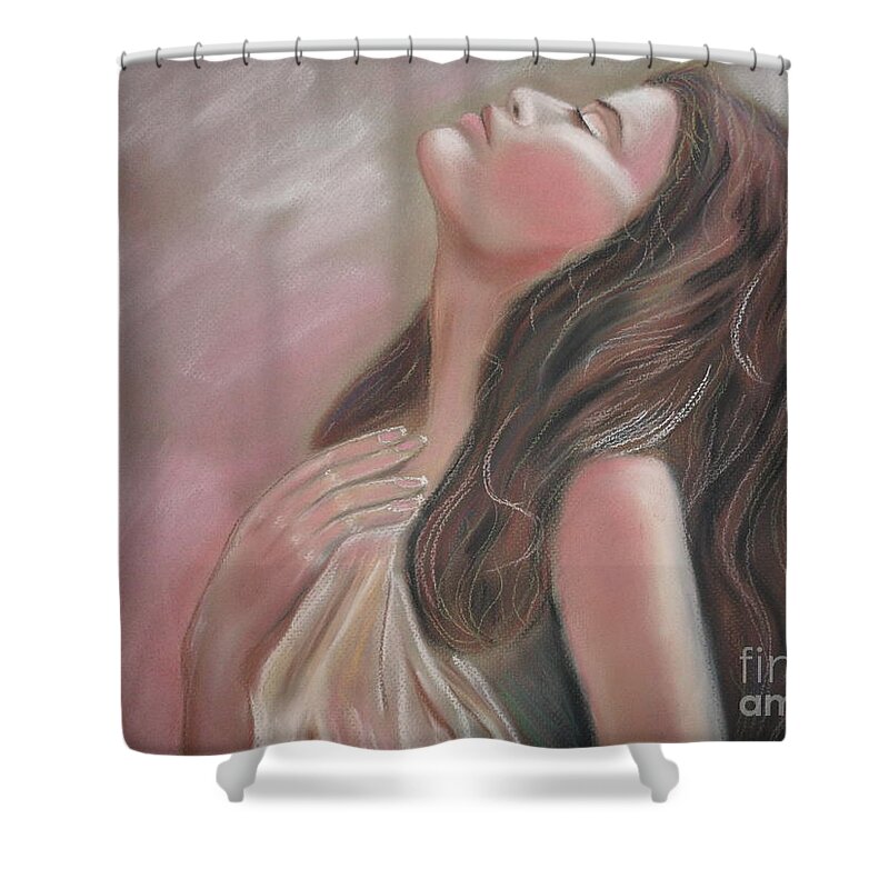 Dream Shower Curtain featuring the pastel Mauve Lights by Julie Brugh Riffey