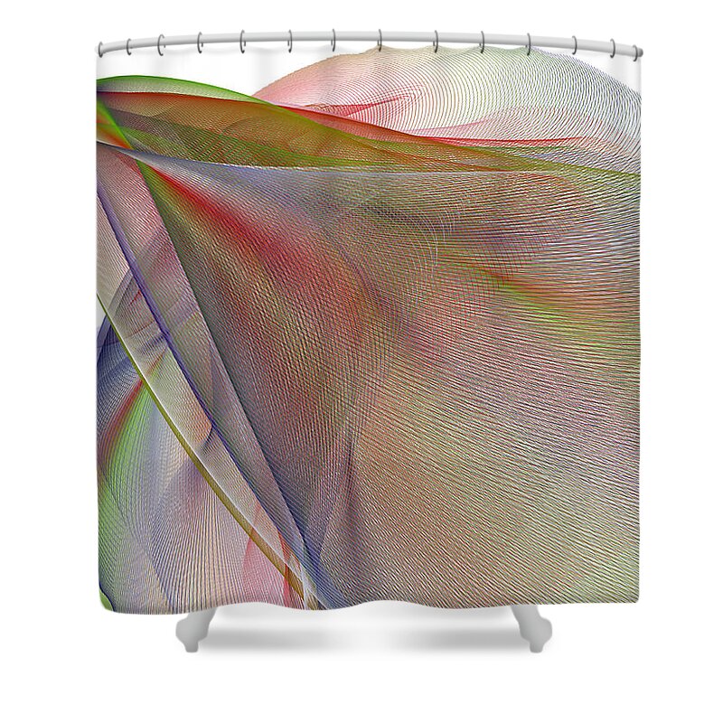 String Art Shower Curtain featuring the digital art Membrane Vessel by Marie Jamieson