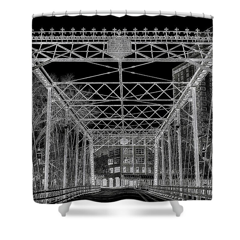 Bridge Shower Curtain featuring the photograph Merriam Street Bridge by Bill and Linda Tiepelman