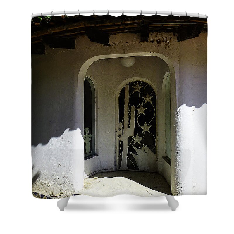 Mesoamerica Shower Curtain featuring the photograph Mexican Door 14 by Xueling Zou