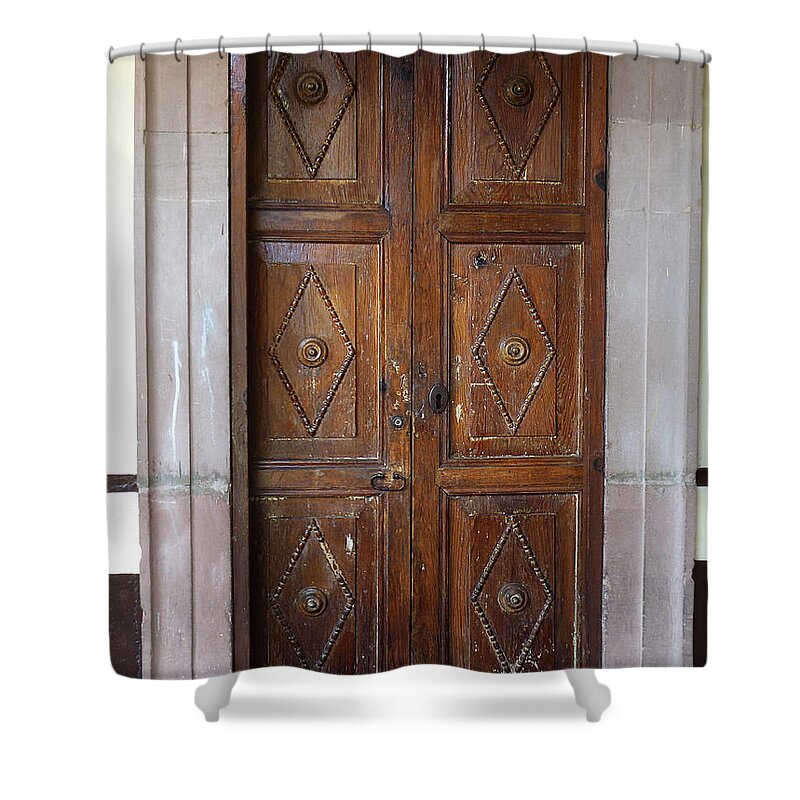 North America Shower Curtain featuring the photograph Mexican Door 57 by Xueling Zou