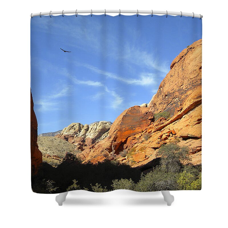 Desert Shower Curtain featuring the photograph Mighty Sandstone Crag by Frank Wilson