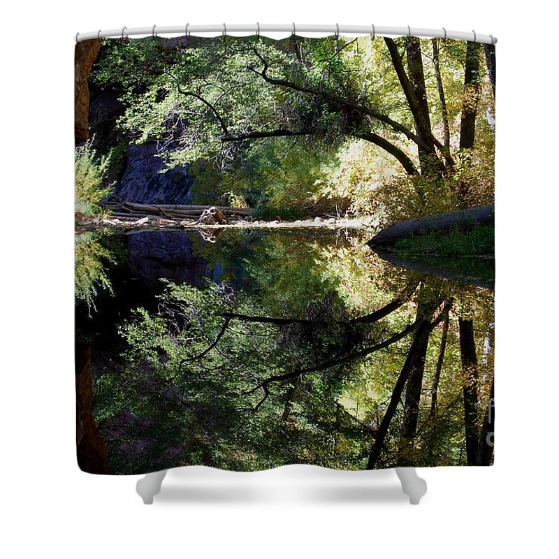 Reflection Shower Curtain featuring the photograph Mirror Reflection by Tam Ryan