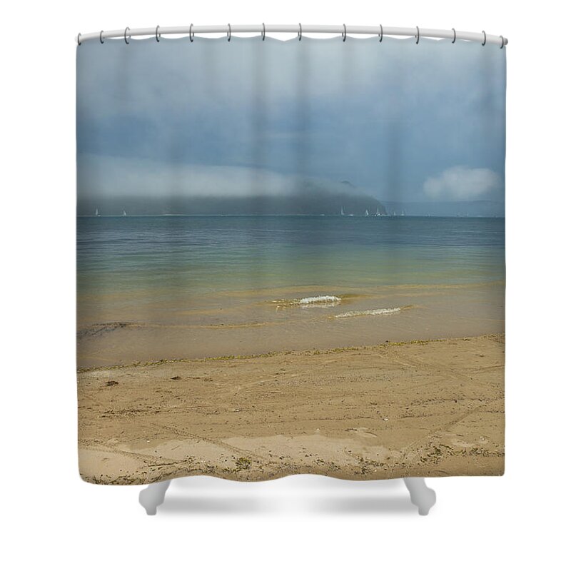 Misty Shower Curtain featuring the photograph Mist over Pittwater by Sheila Smart Fine Art Photography