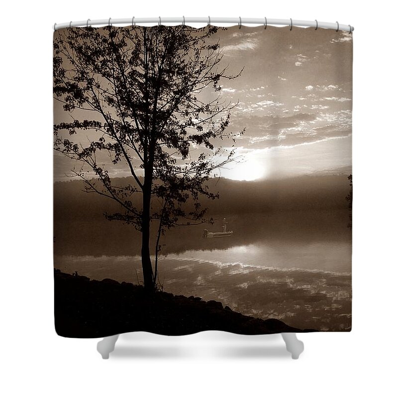 Fishing Shower Curtain featuring the photograph Misty Reflections S by David Dehner