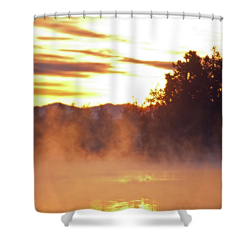 Sun Shower Curtain featuring the photograph Misty Sunrise by Tikvah's Hope