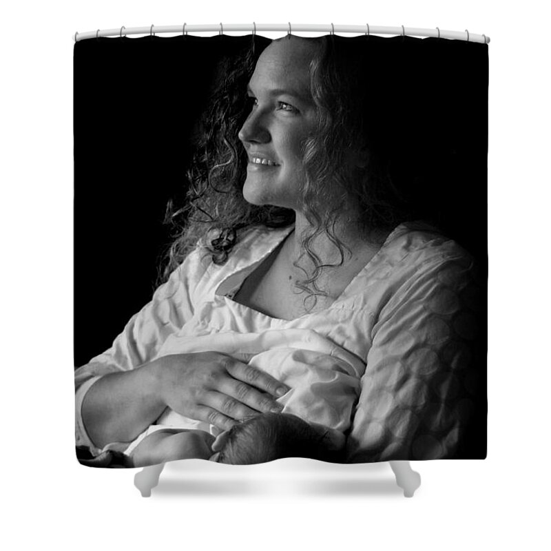 Art Shower Curtain featuring the photograph Mom and Baby by Kelly Hazel
