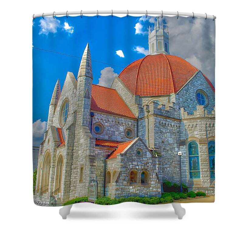Church Shower Curtain featuring the photograph Montgomery Baptist Church HDR by Shannon Harrington