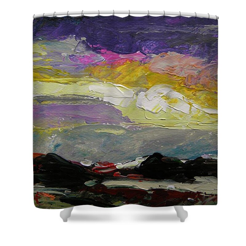 Sky Shower Curtain featuring the painting Morning Break Through by John Williams