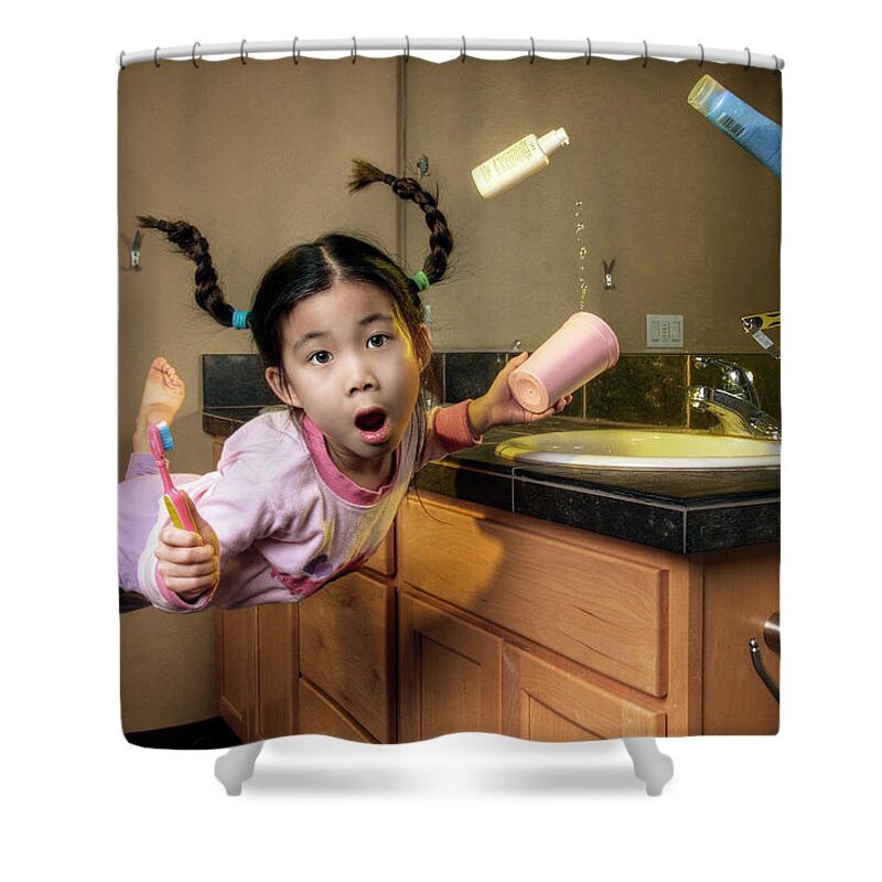 Portrait Shower Curtain featuring the photograph Morning surprise by William Lee