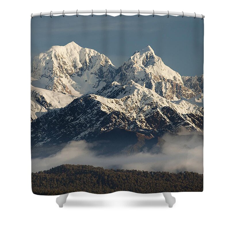 00438715 Shower Curtain featuring the photograph Mount Tasman And Mount Cook Southern by Colin Monteath