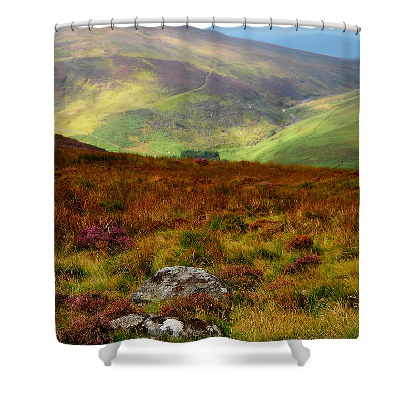 Jenny Rainbow Fine Art Photography Shower Curtain featuring the photograph Multicolored Hills of Wicklow. Ireland by Jenny Rainbow