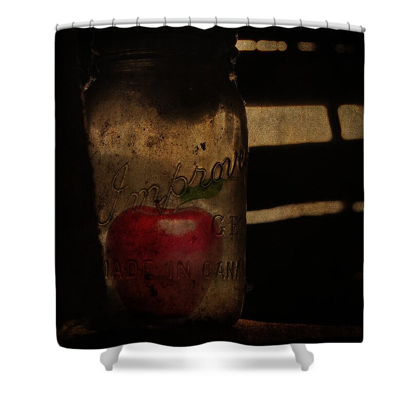  Jerry Cordeiro Photographs Photographs Shower Curtain featuring the photograph My Hidden Apple by J C
