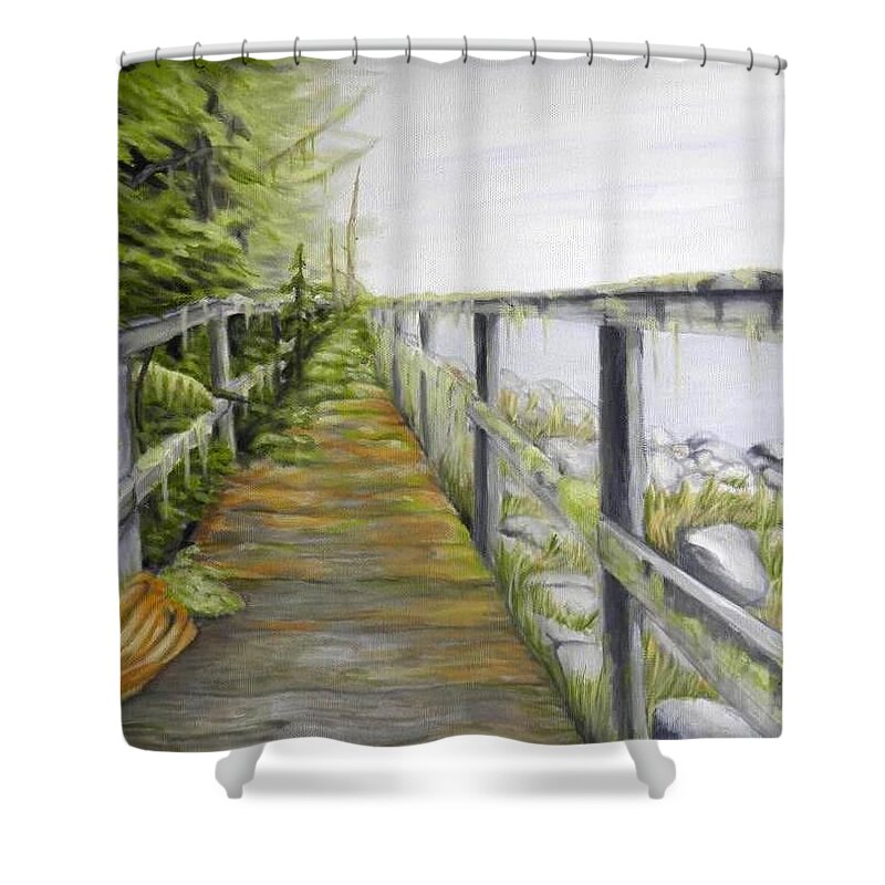 Path Shower Curtain featuring the painting Namu by Ida Eriksen