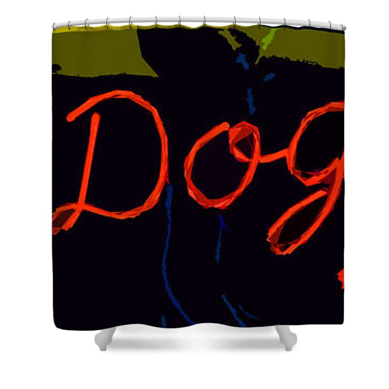 Hot Dog Abstract Shower Curtain featuring the photograph Neon Hot Dogs by Bill Owen