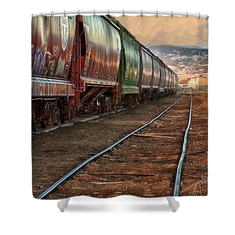 Train Shower Curtain featuring the photograph Next Tracks by James BO Insogna