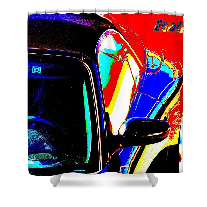 Sports Car Shower Curtain featuring the mixed media Nice Car by Rogerio Mariani