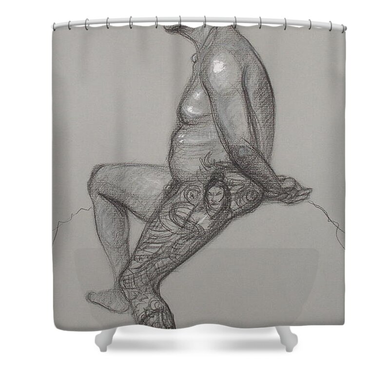 Realism Shower Curtain featuring the drawing Nick #1 by Donelli DiMaria