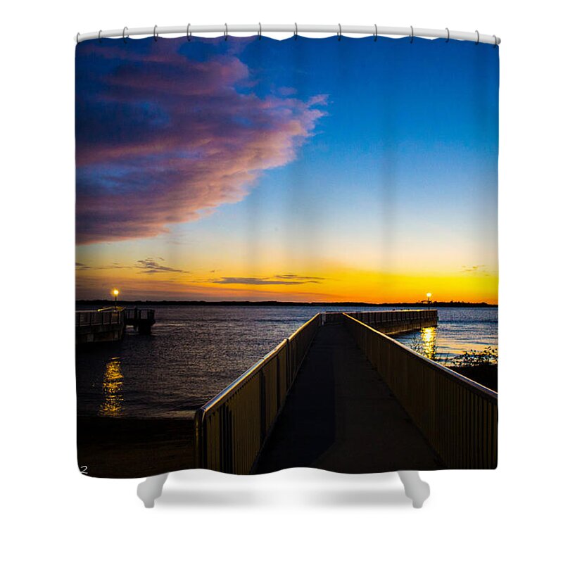 Pier Shower Curtain featuring the photograph Night Approaches by Shannon Harrington