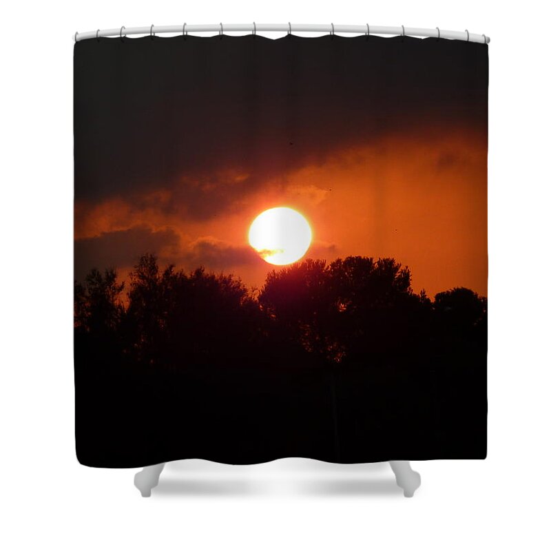Sunset Shower Curtain featuring the photograph Night falls in heaven by Rogerio Mariani