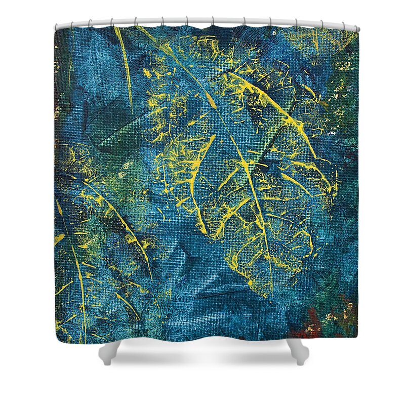 Midnight Shower Curtain featuring the painting Night Moves by Jaime Haney