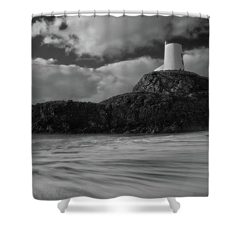 Newborough Lighthouse Shower Curtain featuring the photograph Niwbwrch Lighthouse by B Cash