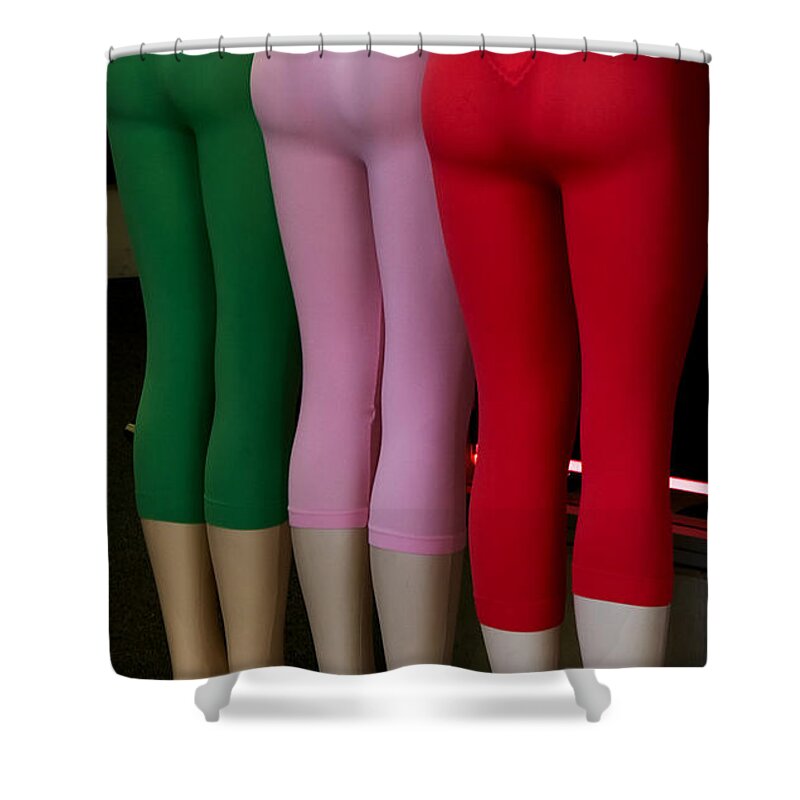 Mannequins Shower Curtain featuring the photograph No Ifs Ands or Butts by Lorraine Devon Wilke