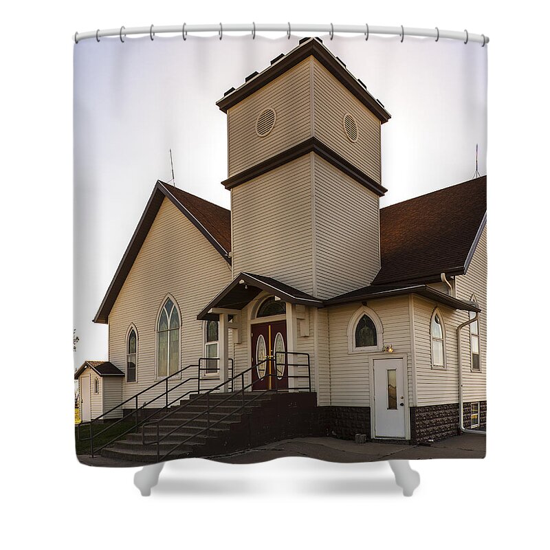 Rural School Shower Curtain featuring the photograph Noble Church by Ed Peterson