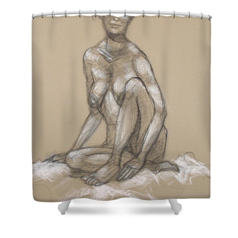 Realism Shower Curtain featuring the drawing Nova Cynthia 1 by Donelli DiMaria