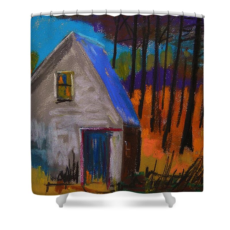 November Shower Curtain featuring the pastel November Sunset by John Williams