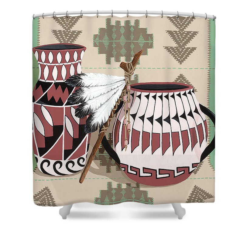 Print Shower Curtain featuring the painting Offerings by Katherine Young-Beck