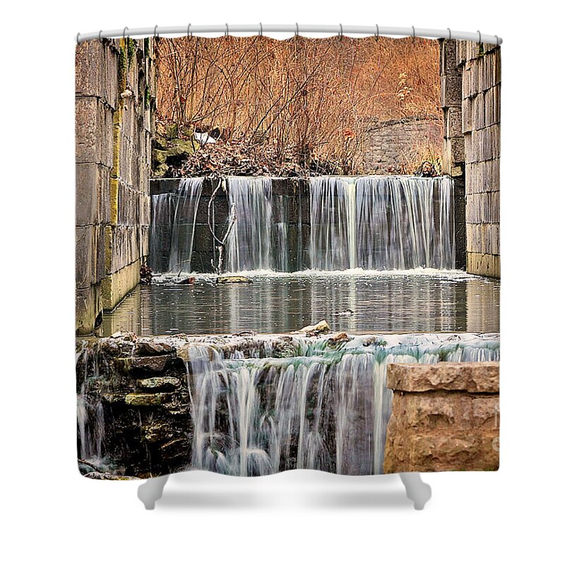 Erie Canal Shower Curtain featuring the photograph Old Erie Canal Locks by Jack Schultz