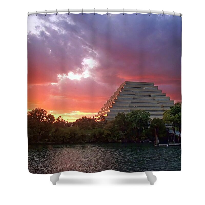 Sunset Shower Curtain featuring the photograph Old Sacramento Sunset by Randy Wehner