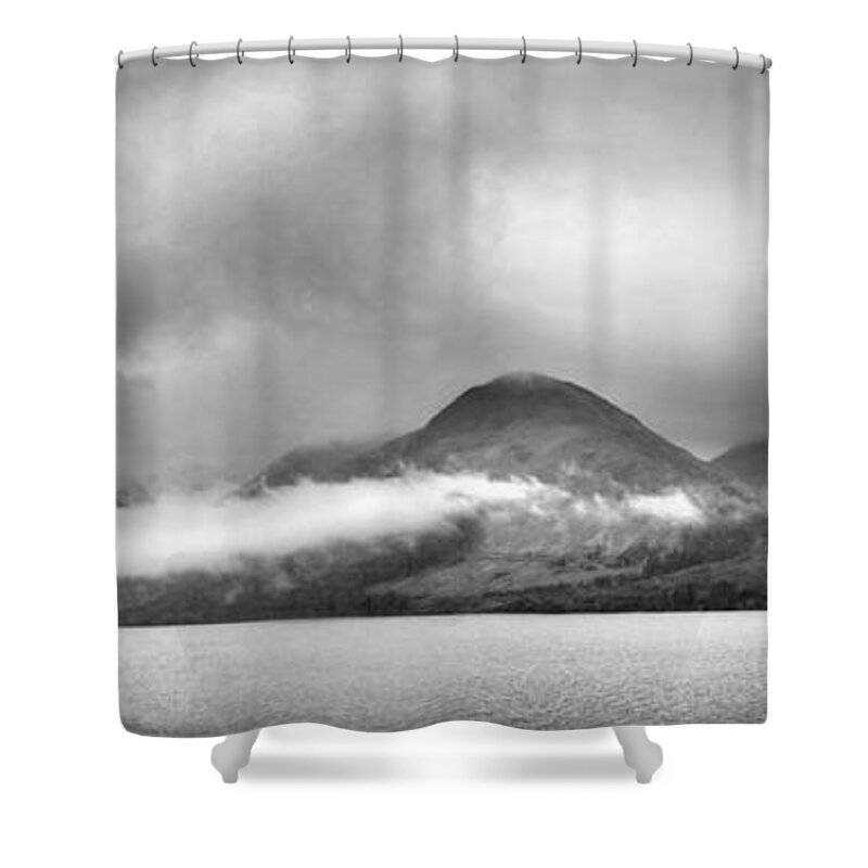 Panoramic Shower Curtain featuring the photograph On the road by Loch Linnhe by Joe Macrae