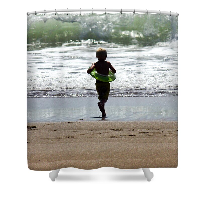 Ocean Shower Curtain featuring the photograph On Your Own by Brenda Giasson