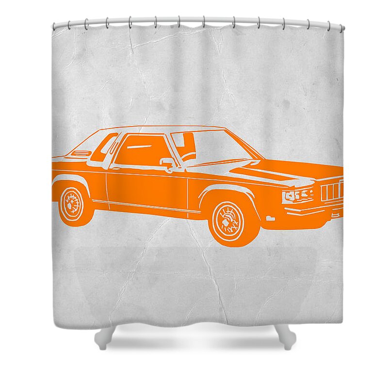 Ford Shower Curtain featuring the photograph Orange Car by Naxart Studio