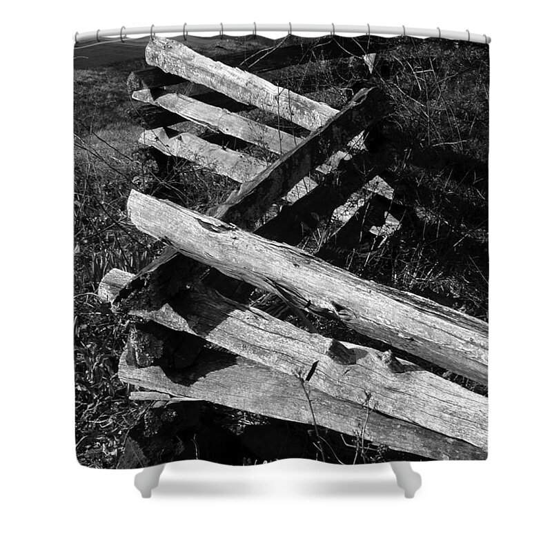 Curtis Neeley Shower Curtain featuring the photograph OrchardFence by Curtis J Neeley Jr