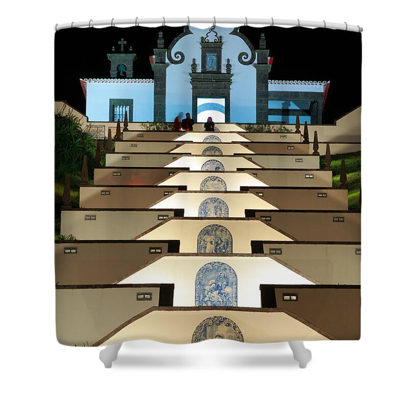 Architecture Shower Curtain featuring the photograph Our Lady of Peace chapel by Gaspar Avila