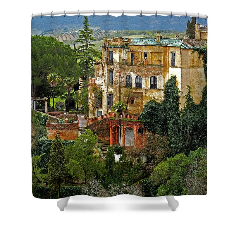 Europe Shower Curtain featuring the photograph Palace of the Arabian King - Ronda by Juergen Weiss