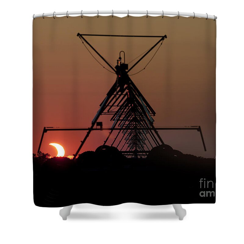 Prairie Sunset Shower Curtain featuring the photograph Partial Solar Eclipse by Art Whitton
