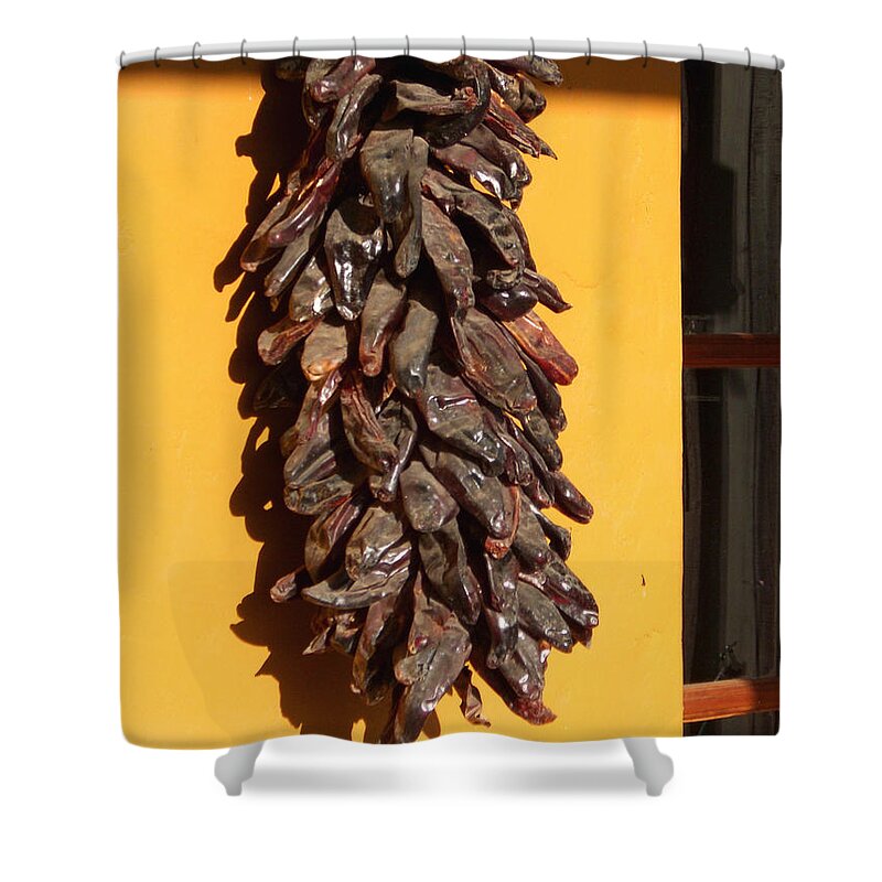 Chili Shower Curtain featuring the photograph Paso Peppers by Kathy Corday