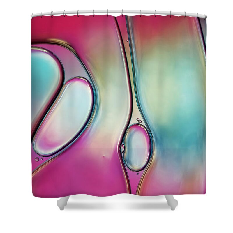 Oil Shower Curtain featuring the photograph Passion Pink Rainbow Swirls by Sharon Johnstone