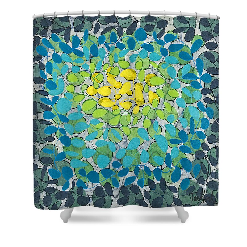 Abstract Shower Curtain featuring the painting Patchouli by Lynne Taetzsch