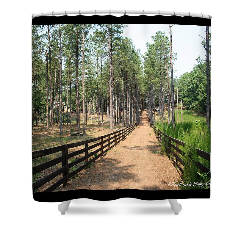 Path Shower Curtain featuring the photograph 'Path to Serenbe' by PJQandFriends Photography
