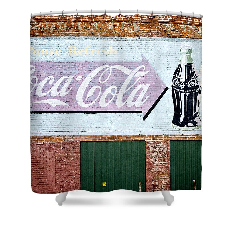 Coca Cola Shower Curtain featuring the photograph Pause Refresh by Scott Pellegrin