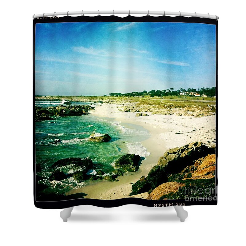 Pebble Beach Shower Curtain featuring the photograph Pebble beach by Nina Prommer