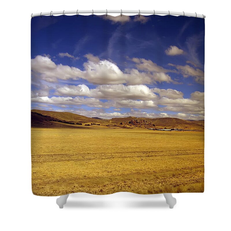 High Plain Shower Curtain featuring the photograph Peruvian high plains 2 by RicardMN Photography
