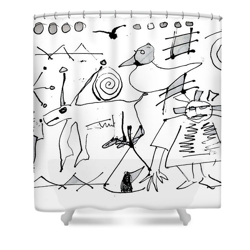 Ancient Civilizations Shower Curtain featuring the photograph Petroglyph 1 by Doug Duffey